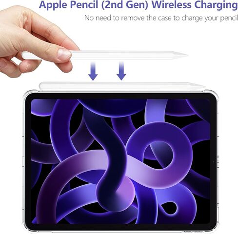 حافظة TQQ لجهاز iPad Air الجيل الخامس 2022/حافظة iPad Air الجيل الرابع 2020 مقاس 10.9 بوصة حافظة واقية من مادة TPU شفافة مقاومة للصدمات in Kuwait