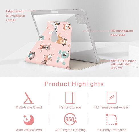 for iPad Air 11 Inch Case M4/M3/M2 2026, for iPads Air 5Th/4Th Gen Cases,for iPad Pro 11 Inch Case 4Th/3Rd/2Nd/1St Generation Slim Pencil Holder 2 Viewing Stand Typing Stand, Black Flower in Saudi Arabia