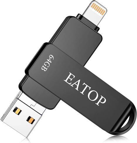 محركات أقراص فلاش بسعة 64 جيجابايت مخصصة لهاتف iPhone 15، وحدة تخزين ذاكرة للصور ومقاطع الفيديو، محرك أقراص فلاش لتخزين ذاكرة خارجية USB متوافق مع iPhone iPad Android وأجهزة الكمبيوتر (رمادي داكن) in Kuwait