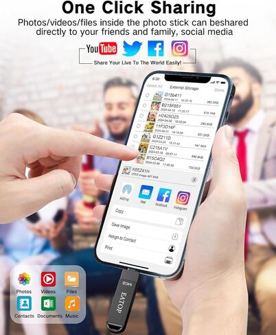 محركات أقراص فلاش بسعة 64 جيجابايت مخصصة لهاتف iPhone 15، وحدة تخزين ذاكرة للصور ومقاطع الفيديو، محرك أقراص فلاش لتخزين ذاكرة خارجية USB متوافق مع iPhone iPad Android وأجهزة الكمبيوتر (رمادي داكن) in Kuwait