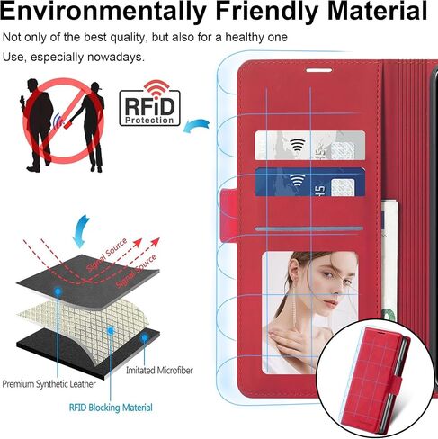 for Samsung Galaxy Z Fold 5 Case Flip Leather Cover with Hinge Protection, Luxury Slim Thin Magnetic Wallet Case [Card Holder], Shockproof Full-Body Protective for Samsung Z Fold 5 Phone Case in Saudi Arabia