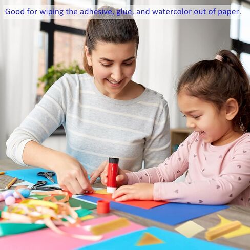 2 Pack Rubber Residue Eraser - Cleaning Tool for Removing Adhesive Glue from Paper Plastic, Apply to Art Craft (White, 10cmx4cmx0.6cm) in Saudi Arabia
