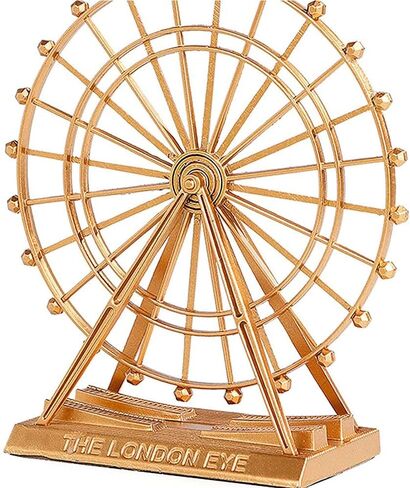 عجلة فيريس الرجعية زخرفة للتدوير سبيكة لندن العين دُولابٌ دَوّار تمثال الإبداعية مكتب الزينة غرفة المعيشة خمر ديكور المنزل (كبير) in Kuwait
