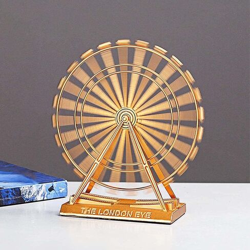 عجلة فيريس الرجعية زخرفة للتدوير سبيكة لندن العين دُولابٌ دَوّار تمثال الإبداعية مكتب الزينة غرفة المعيشة خمر ديكور المنزل (كبير) in Kuwait