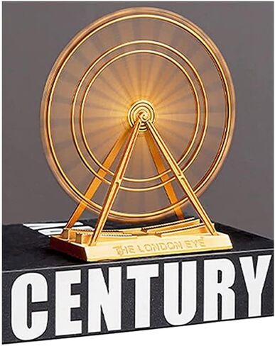 عجلة فيريس الرجعية زخرفة للتدوير سبيكة لندن العين دُولابٌ دَوّار تمثال الإبداعية مكتب الزينة غرفة المعيشة خمر ديكور المنزل (كبير) in Kuwait