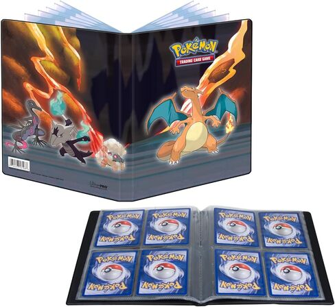 Ultra PRO - Gallery Series: Scorching Summit 4-Pocket Portfolio for Pokémon ft. Charizard, Salazzle, Torkoal, & Alolan Marowak, Protect & Store 40+ Pokémon Cards, Gaming Cards, Collectible Cards in Saudi Arabia