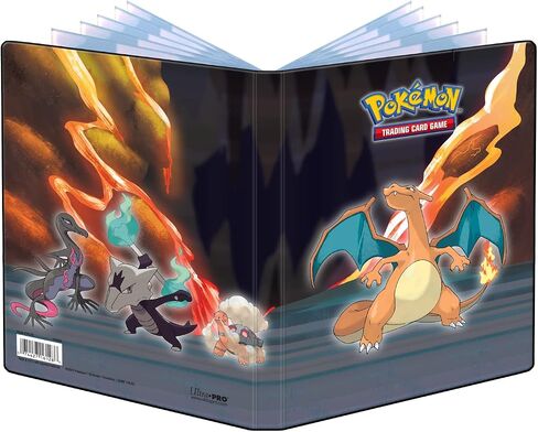 Ultra PRO - Gallery Series: Scorching Summit 4-Pocket Portfolio for Pokémon ft. Charizard, Salazzle, Torkoal, & Alolan Marowak, Protect & Store 40+ Pokémon Cards, Gaming Cards, Collectible Cards in Saudi Arabia