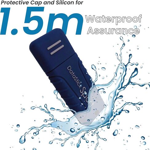 محرك أقراص فلاش Centon Electronics MP Essentials DataStick Sport USB 3.0، محرك أقراص USB مقاوم للماء، حافظة سيليكون مقاومة للصدمات، عصا USB متعددة الاستخدامات، سعة تخزين 128 جيجابايت، أزرق داكن in Kuwait