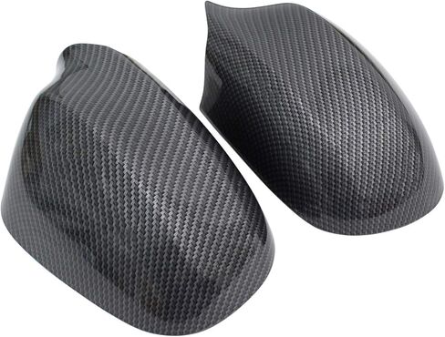 NewYall زوج من ألياف الكربون غطاء مرآة الباب الجانبي غطاء لسيارات BMW 3 Series 323i 335d 328i 328xi 335i 335xi 2009-2011 السائق الأيسر وجانب الركاب الأيمن in Kuwait