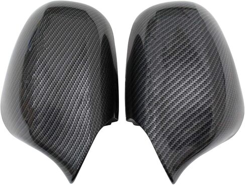 NewYall زوج من ألياف الكربون غطاء مرآة الباب الجانبي غطاء لسيارات BMW 3 Series 323i 335d 328i 328xi 335i 335xi 2009-2011 السائق الأيسر وجانب الركاب الأيمن in Kuwait