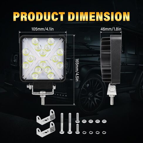 AUXTINGS 2 PCS 4 inch LED Side Shooter Pods Light, 60W Square White Amber Strobe Cube Lights,12V 24V Waterproof Offroad Driving Fog Lights for Truck Jeep ATV UTV SUV Tractor 4x4 Cart Trailer in Saudi Arabia