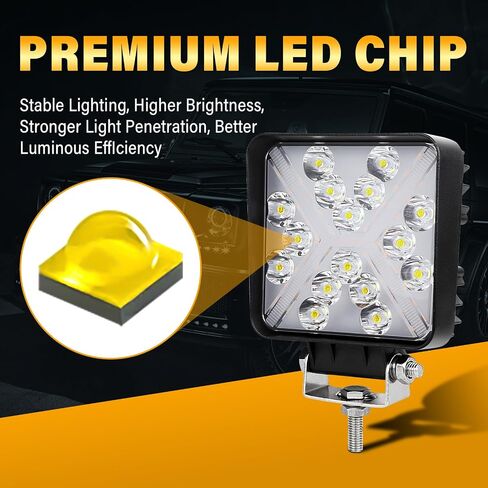 AUXTINGS 2 PCS 4 inch LED Side Shooter Pods Light, 60W Square White Amber Strobe Cube Lights,12V 24V Waterproof Offroad Driving Fog Lights for Truck Jeep ATV UTV SUV Tractor 4x4 Cart Trailer in Saudi Arabia