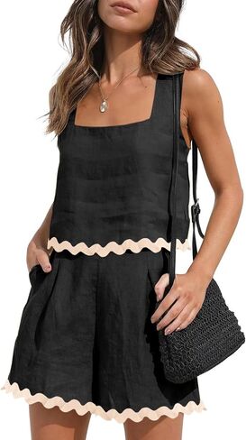 Imily Bela Women's 2 Piece Shorts Sets Summer Vacation Outfits Beach Loungewear in Saudi Arabia
