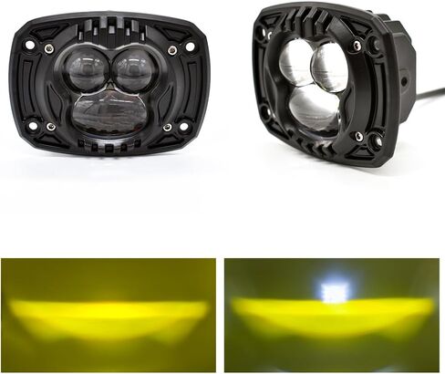 2pcs 4 Inch Fluch Mount LED Pod Lights Amber Off Road Driving Bumper Light Bar Spot Fog Lamp Round 8D Led Work Light Reversing Light For Tractor Truck ATV UTV Golf Cart in Saudi Arabia