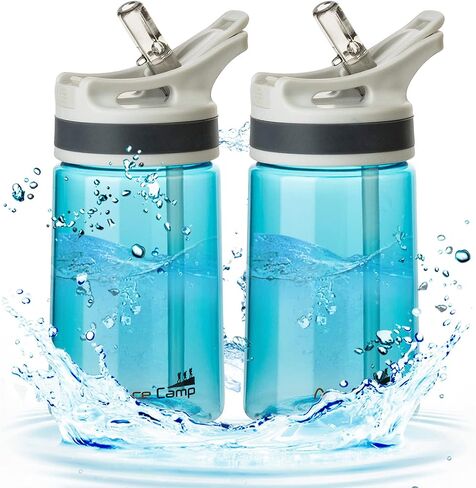 AceCamp 12oz Small Water Bottle with Straw for Kids and Adults BPA Free Tritan Sports Fitness Bottle Leak-Proof Durable Blue in Saudi Arabia