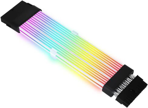 SAMA 2x8PIN ARGB Extension Cable Addressable 5V 3pin connectors Aura Sync for CPU PCI-e Double Side Cable Kit Black in Saudi Arabia