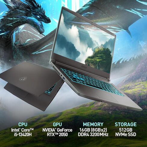 كمبيوتر محمول للألعاب MSI Thin 15 15.6 بوصة 144 هرتز FHD: Intel Core i5-13420H، NVIDIA Geforce RTX 2050، 16 جيجابايت DDR5، 512 جيجابايت NVMe SSD، Cooler Boost 5، Win 11: أسود B13UCX-2040US in Saudi Arabia