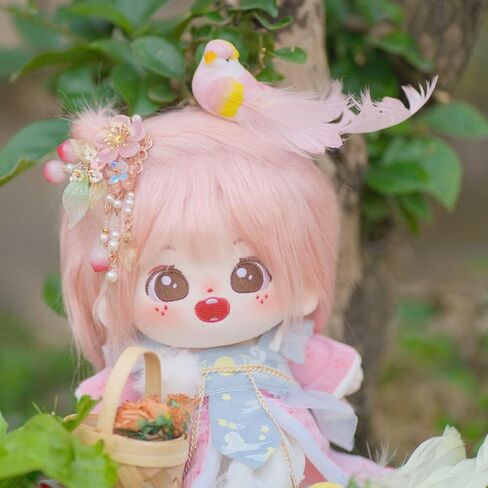 niannyyhouse 20cm Plush Doll GreenOrange Girl Humanoid Stuffed Body no Attribute 8" Normal Body Wearable Clothing Dress Up Gifts (a-1-without Skeleton) in Kuwait