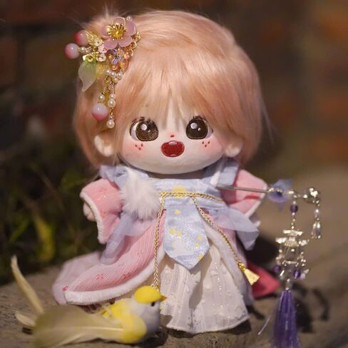 niannyyhouse 20cm Plush Doll GreenOrange Girl Humanoid Stuffed Body no Attribute 8" Normal Body Wearable Clothing Dress Up Gifts (a-1-without Skeleton) in Kuwait