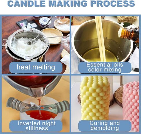 Bubble Candle Mold,Candle Molds Siliconefor Candle Making, Pillar Cube Bubble Geometric Ball Resin Casting Moulds Comes with 10 Pcs Eco Wicks for Resin Soap Wax Making Polymer Clay DIY Craft in Saudi Arabia