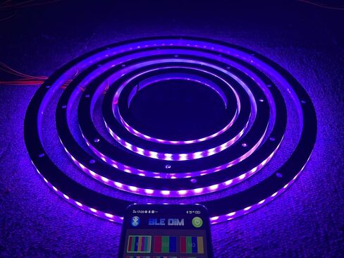 4PCS 6.5inch Spacer Ring Light Color Chasing Flow LED Speakers Light Set Bluetooth App Control(Speaker Not Included) DREAM CHASING 6.5inch in Saudi Arabia