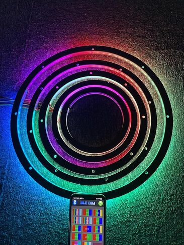 4PCS 6.5inch Spacer Ring Light Color Chasing Flow LED Speakers Light Set Bluetooth App Control(Speaker Not Included) DREAM CHASING 6.5inch in Saudi Arabia