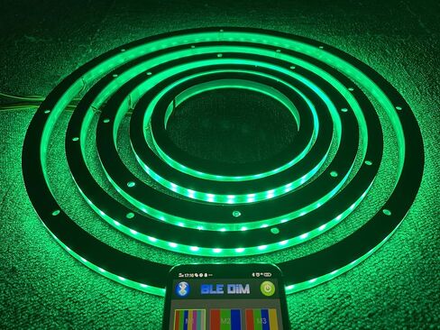 4PCS 6.5inch Spacer Ring Light Color Chasing Flow LED Speakers Light Set Bluetooth App Control(Speaker Not Included) DREAM CHASING 6.5inch in Saudi Arabia