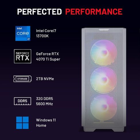 Skytech Rampage Gaming PC, Ryzen 7 7700X 4.5 GHz (5.4GHz Turbo Boost), NVIDIA RTX 4060 Ti 8GB GDDR6X, 2TB SSD, 16GB DDR5 RAM 5200, 750W Gold PSU, 360mm AIO, Wi-Fi, Win 11 Home in Saudi Arabia