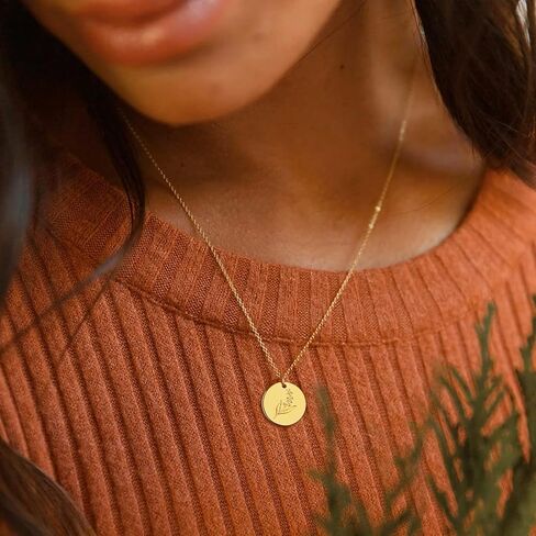 Halukakah Birth Blossom Necklace: 18k Real Gold Plated Floral Pendant with Birth Month Flower Disc - Handcrafted Dainty Necklace, Personalized Jewelry Gift for Birthdays in Saudi Arabia