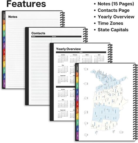 Dunwell Large Planner Book 2025-2026, 8.5x11 Weekly Planner Calendar for Desktop, July 2025 - June 2026, Daily Agenda Scheduler, Monthly Tabs, Bookmark, Stickers, Plastic Covers, Notes Pages, and More in Saudi Arabia