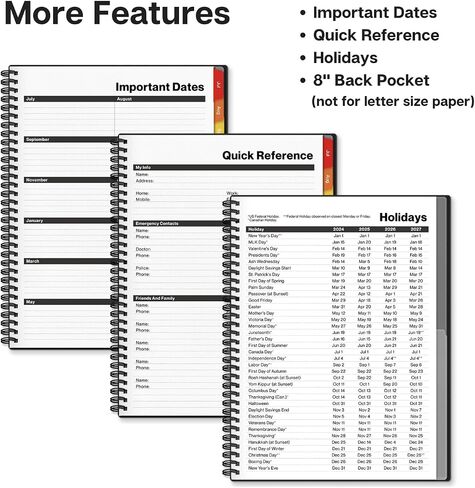 Dunwell Large Planner Book 2025-2026, 8.5x11 Weekly Planner Calendar for Desktop, July 2025 - June 2026, Daily Agenda Scheduler, Monthly Tabs, Bookmark, Stickers, Plastic Covers, Notes Pages, and More in Saudi Arabia