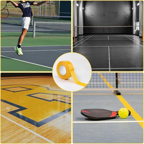 شريط ملعب LUTER Pickleball، شريط تحديد خارجي مقاس 2 بوصة × 230 قدم، شريط أدوات وضع علامات على ملعب كرة البيسبول المتين لملعب كرة الريشة، ملعب تنس، ملعب كرة البيسبول في الهواء الطلق (أصفر) in Saudi Arabia
