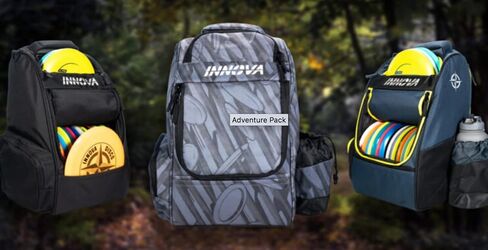 Innova Adventure Pack Disc Golf Backpack 2023 – Holds 25 Discs – Includes Mini, Disc Golf Bag (Black) in Saudi Arabia