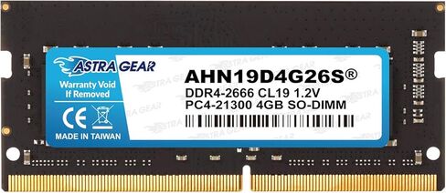 Astra-Gear 16GB(1x16GB) 2666Mhz DDR4 ترقية غير مخزنة غير ECC SO-DIMM لأجهزة الكمبيوتر المحمول ذاكرة الوصول العشوائي 1.2V CL19 260-Pin(AHN19DAG26S) in Saudi Arabia