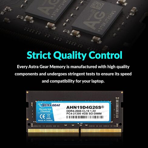 Astra-Gear 16GB(1x16GB) 2666Mhz DDR4 ترقية غير مخزنة غير ECC SO-DIMM لأجهزة الكمبيوتر المحمول ذاكرة الوصول العشوائي 1.2V CL19 260-Pin(AHN19DAG26S) in Saudi Arabia