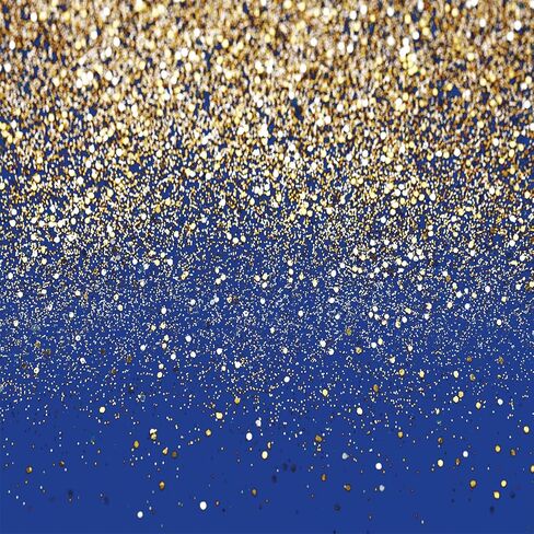 LYCGS 5X3FT Royal Blue Glitter Backdrop Birthday Backdrop Gold Spots Bokeh Backdrop Wedding Prom Graduation Photography Background Happy New Year Backdrop Studio Props X-77 in Saudi Arabia