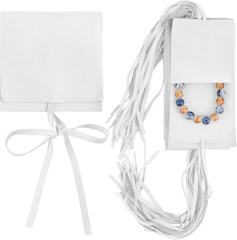 Framendino, 40 Pack Microfiber Jewelry Pouch Jewelry Bags Jewelry Packaging Bag Small Jewelry Pouch (Khaki) in Saudi Arabia