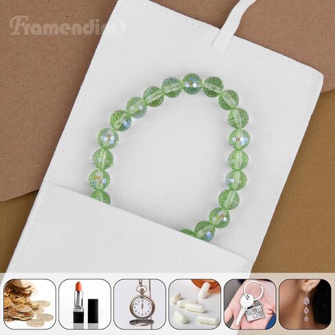 Framendino, 40 Pack Microfiber Jewelry Pouch Jewelry Bags Jewelry Packaging Bag Small Jewelry Pouch (Khaki) in Saudi Arabia