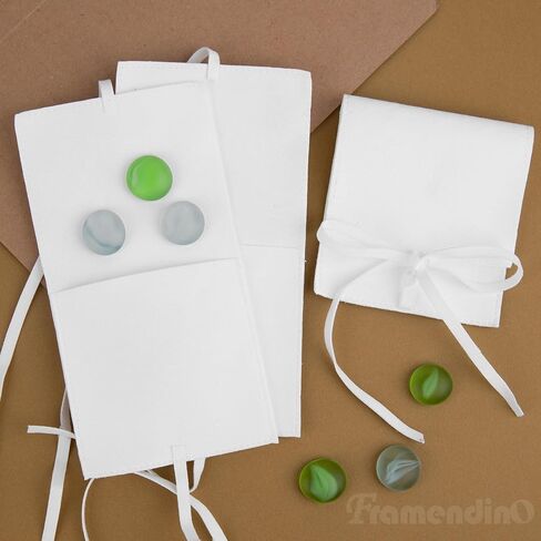 Framendino, 40 Pack Microfiber Jewelry Pouch Jewelry Bags Jewelry Packaging Bag Small Jewelry Pouch (Khaki) in Saudi Arabia