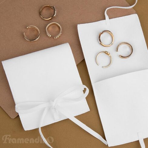 Framendino, 40 Pack Microfiber Jewelry Pouch Jewelry Bags Jewelry Packaging Bag Small Jewelry Pouch (Khaki) in Saudi Arabia