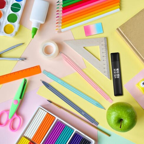 مجموعة أقلام رصاص ميكانيكية لطيفة مكونة من 23 قطعة، و12 قطعة من أقلام الرصاص الميكانيكية باستيل 0.5 مم و0.7 مم من اللوازم المدرسية الجمالية مع 8 أنابيب عبوات أقلام رصاص و3 قطع ممحاة للأطفال الطلاب الذين يكتبون رسم الرسم in Kuwait