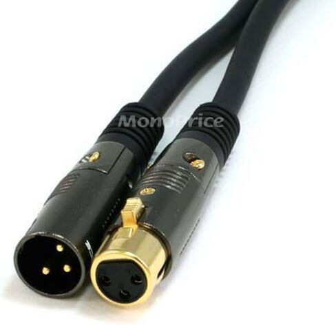 Monoprice XLR Male to XLR Female Cable - 25 Feet - Black, 16AWG, Gold Plated, Microphone & Interconnect - Stage Right Series in Saudi Arabia