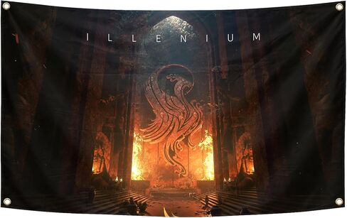 ORgefy IL-LENI-UM Album Cover Tapestry for Room, 3x5 Ft Tapestry, Funny Tapestry Man Cave Wall Tapestry for College Dorm Room Decor,Outdoor Party, black in Saudi Arabia