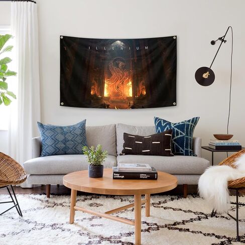 ORgefy IL-LENI-UM Album Cover Tapestry for Room, 3x5 Ft Tapestry, Funny Tapestry Man Cave Wall Tapestry for College Dorm Room Decor,Outdoor Party, black in Saudi Arabia
