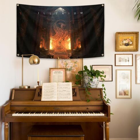 ORgefy IL-LENI-UM Album Cover Tapestry for Room, 3x5 Ft Tapestry, Funny Tapestry Man Cave Wall Tapestry for College Dorm Room Decor,Outdoor Party, black in Saudi Arabia