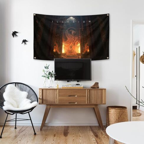 ORgefy IL-LENI-UM Album Cover Tapestry for Room, 3x5 Ft Tapestry, Funny Tapestry Man Cave Wall Tapestry for College Dorm Room Decor,Outdoor Party, black in Saudi Arabia