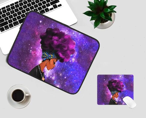 African American Afro Woman 17 inch Laptop Case Fashion Laptop Sleeve Impact Resistant, Sturdy, Anti-Vibration,Lightweight Unisex Computer Case Cover 10-17 Inch. (Contains a Mouse pad in Saudi Arabia
