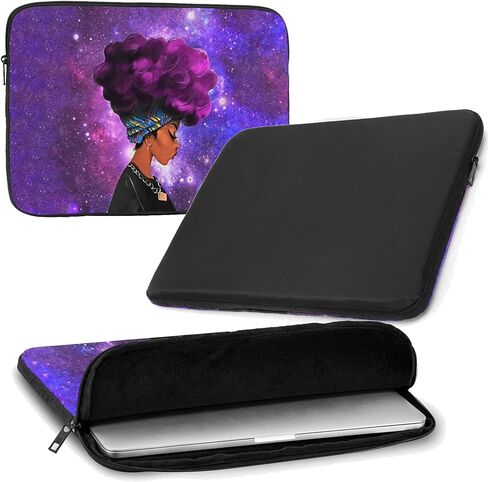 African American Afro Woman 17 inch Laptop Case Fashion Laptop Sleeve Impact Resistant, Sturdy, Anti-Vibration,Lightweight Unisex Computer Case Cover 10-17 Inch. (Contains a Mouse pad in Saudi Arabia