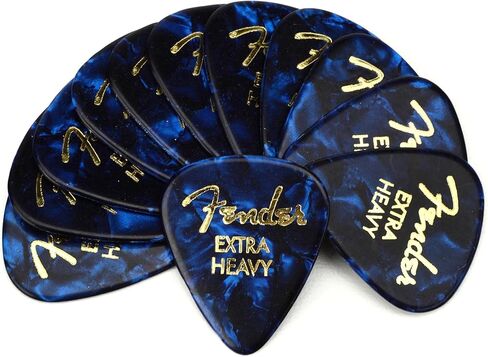أعواد جيتار سيليلويد فاخرة من Fender، شكل 351، فيروزي محيطي، أعواد جيتار متوسطة الحجم، عبوة من 12 قطعة in Kuwait