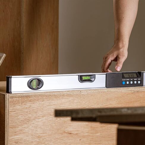 J-MEX eLevel 600 - مستوى رقمي 24 بوصة، أداة مستوى إلكتروني 360 درجة، مقياس الميل والمنقلة، شاشة LCD مع قارورتين، صنع في تايوان in Saudi Arabia